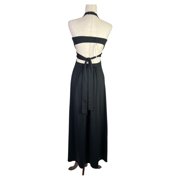SUSANA MONACO NWT WOMEN’S HIGH NECK LOW BACK BLACK MAXI DRESS SZ S - Picture 5 of 10